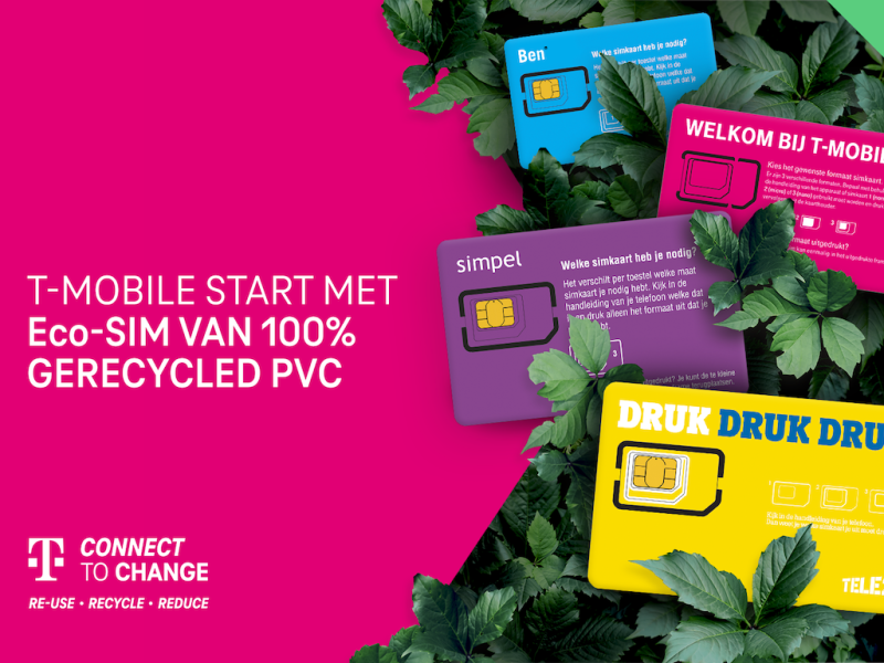 T-Mobile levert Eco-SIM's van 100% gerecycled PVC